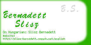 bernadett slisz business card